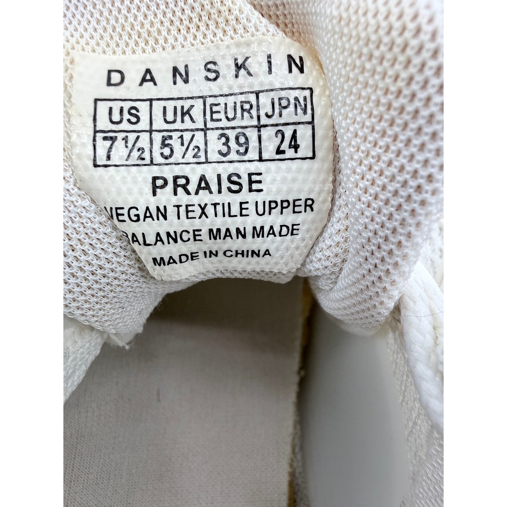 Danskin Praise Sneakers Women 7.5 Cream Vegan Mesh Lace Up Athletic Shoes Gym - Picture 3 of 12